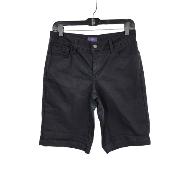 NYDJ Women's Black Cotton-Stretch Bermuda Short - 2 - Picture 1 of 7